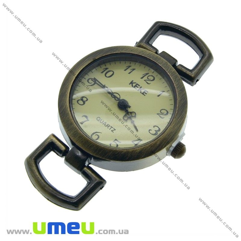 Часы для браслетов под шнур, Античная бронза, 33х27 мм, 1 шт (CLC-010265)