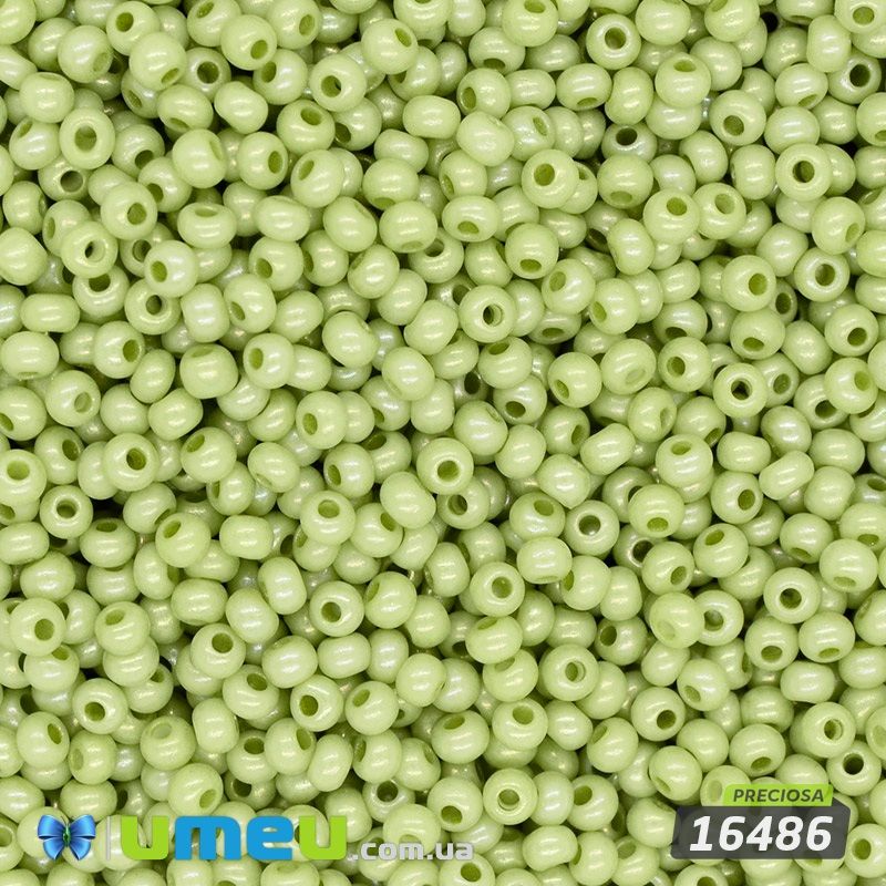 Бісер чеський №834/16486, Оливковий світлий, Перламутровий, 10/0 (BIS-043952)