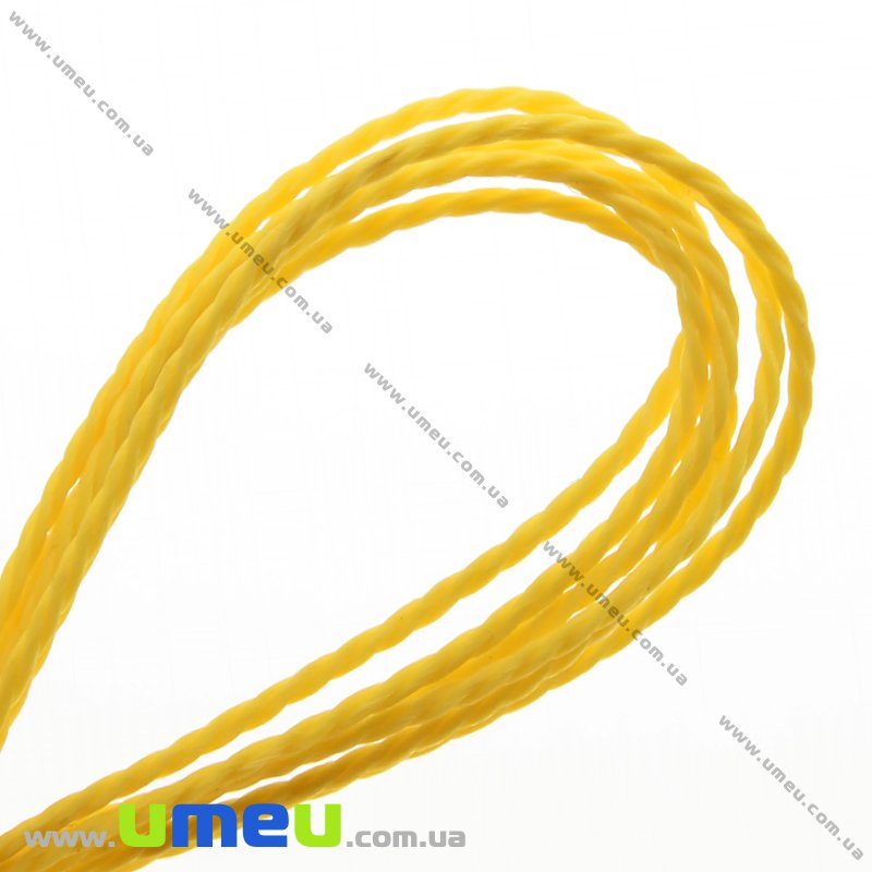 Полиэстеровый шнур крученый, 1 мм, Желтый(LEN-009118)