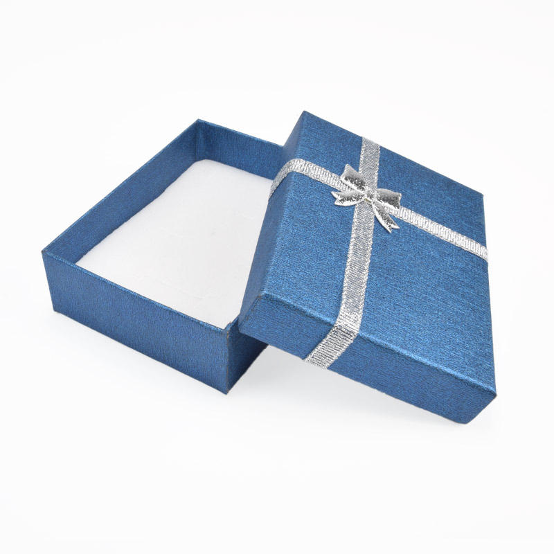Подарункова коробочка Прямокутна з бантиком, 9х7х2,5 см, Синя (UPK-042823)