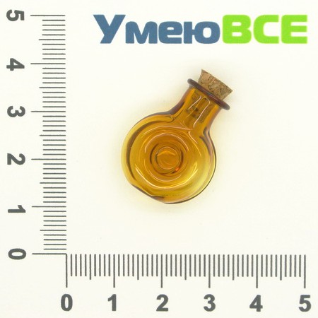 Скляна баночка Кругла, Коричнева, 25х19 мм (DIF-006691)