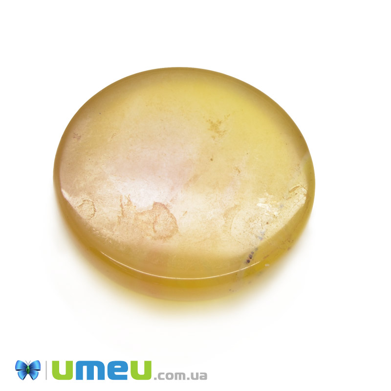 Кабошон нат. камінь Агат жовтий, Круглий, 20,2 мм (KAB-049946)