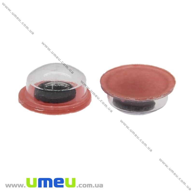 Очки клейові круглі, 6 мм, Червоні (DIF-009183)