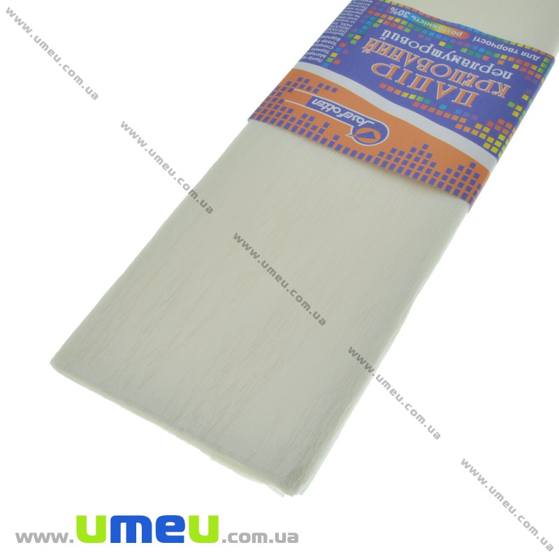 Гофрований папір перламутровий Китай, Білий, 0,5х2 м (DIF-033723)