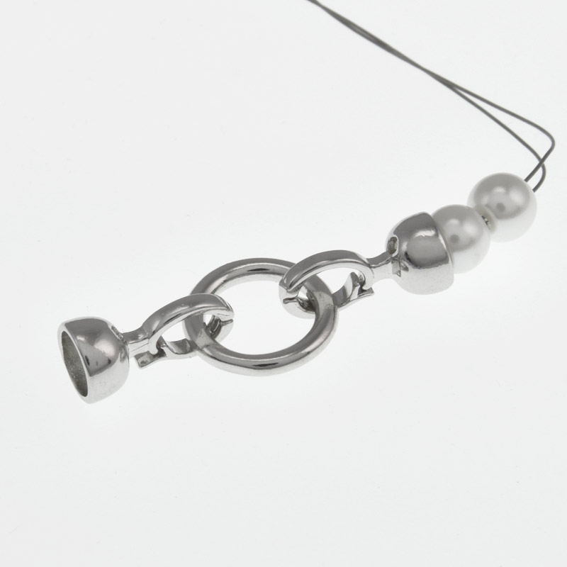 Застібка, 35х13 мм, Латунь з покриттям Родій (ZAM-058486)