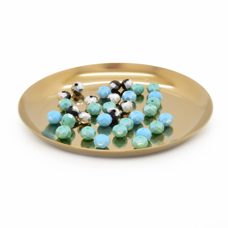 Декоративна тарілка з нерж. ст., 100х10 мм, Кругла, Золото (INS-051976)