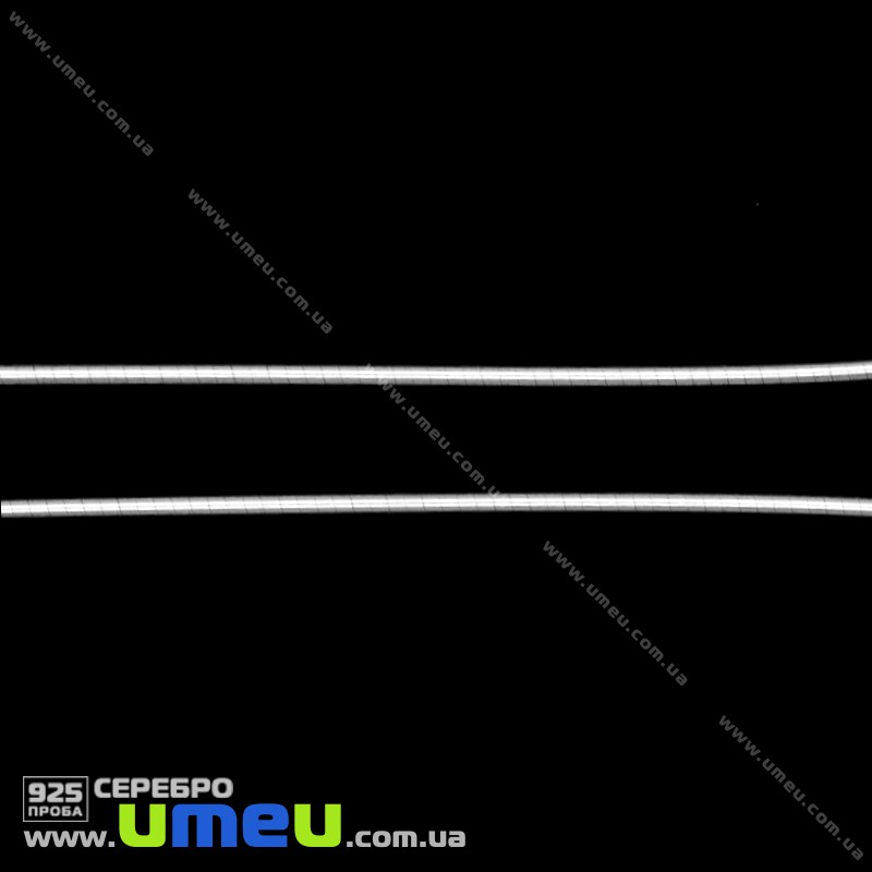 Ланцюг жорсткий з замком-карабіном Срібло (925 проба), 40 см (SER-020704)