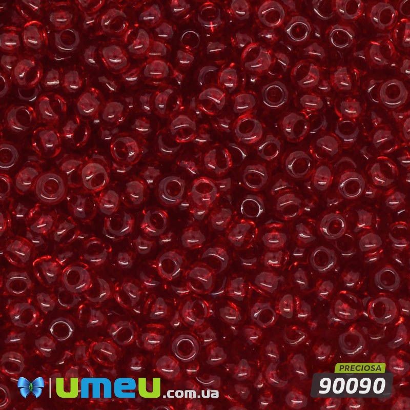 Бісер чеський 11/0 №90120 Бордовий, Прозорий (BIS-044444)
