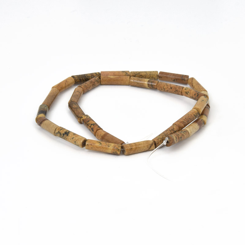 Намистини Яшма пейзажна, Натур. камінь, 13-14 мм, Боченок (BUS-058154)