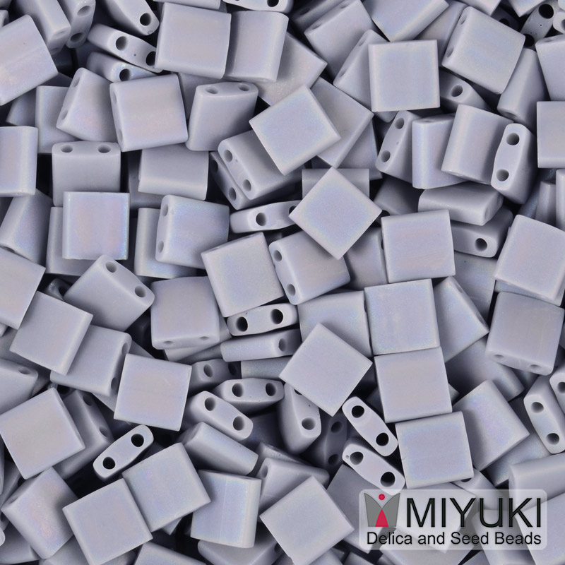 Бісер японський Miyuki TILA №498FR, 5х5 мм, Сірий матовий АВ (BIS-053206)