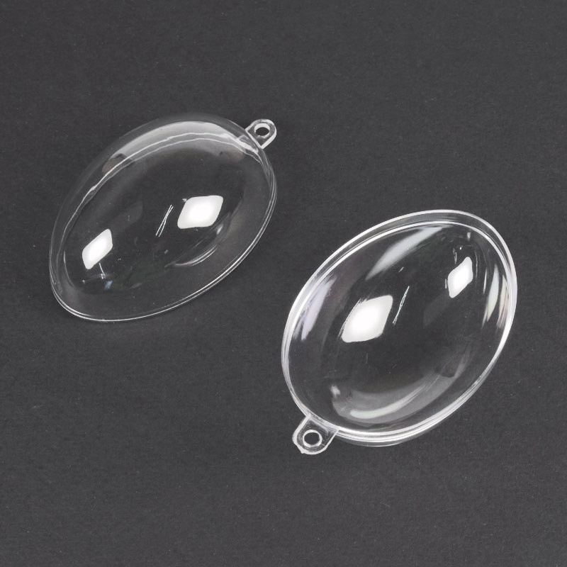 Яйце пластикове збірне з 2 половинок, 6х4,5 см, Прозоре (DEC-057125)