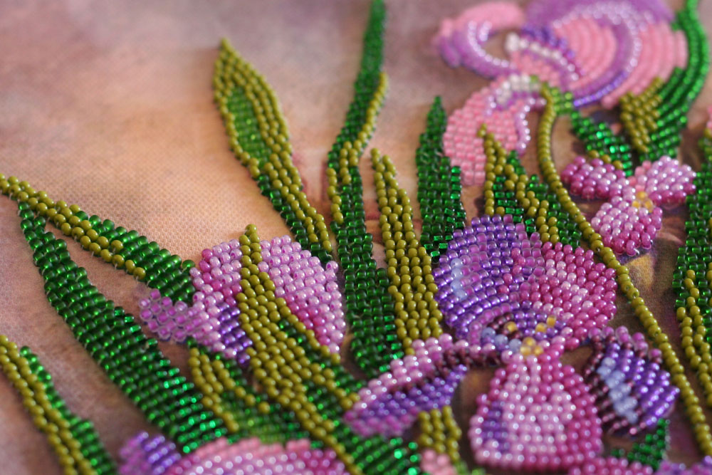 Набір для вишивання бісером на полотні Абрис Арт, Квіткове мереживо, 28х36 см (SXM-024889)