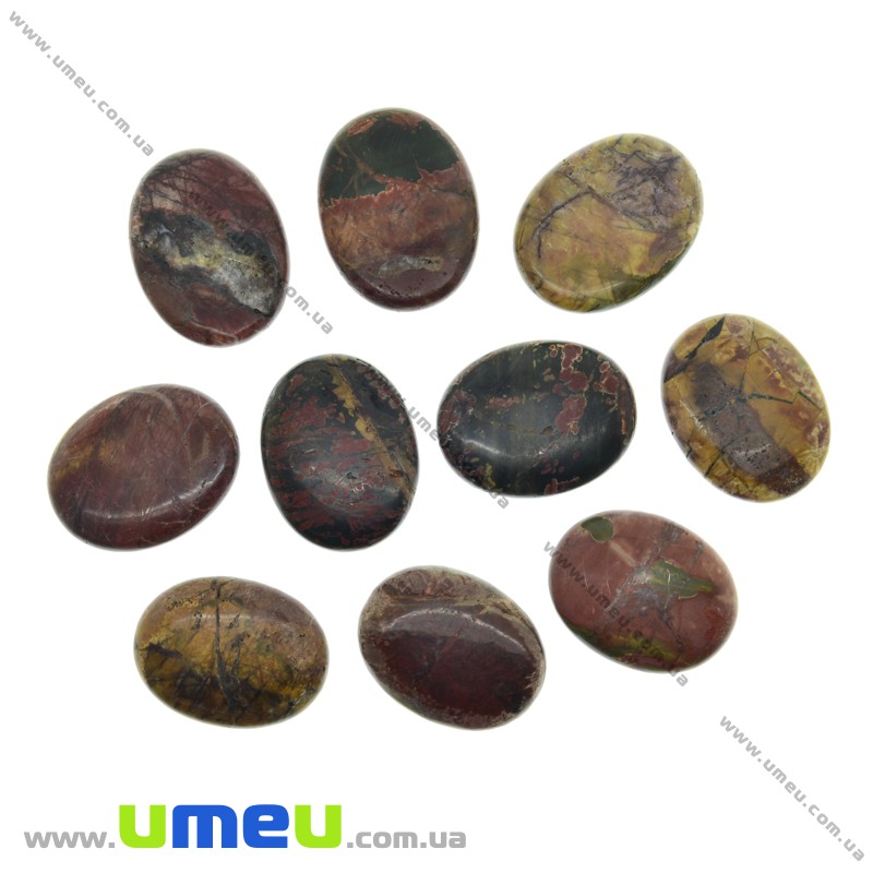 Яшма пикассо без отвору, Овал, 45х35 мм (POD-033110)