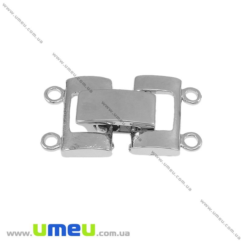 Замок на 2 нитки, Темне срібло, 21х10 мм (ZAM-020097)