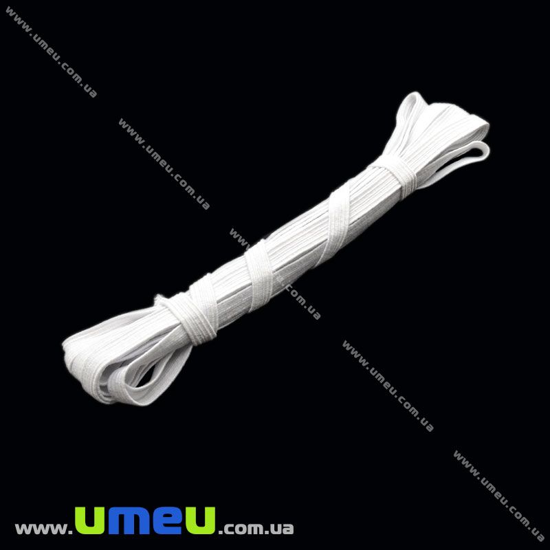 Резинка плоска 8 мм, Біла (LEN-014113)