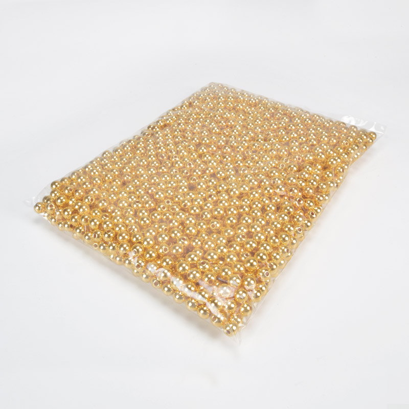 Намистини для сумок ОПТ, Пластикові, Круглі, 8 мм, Золотисті (BUS-059711)