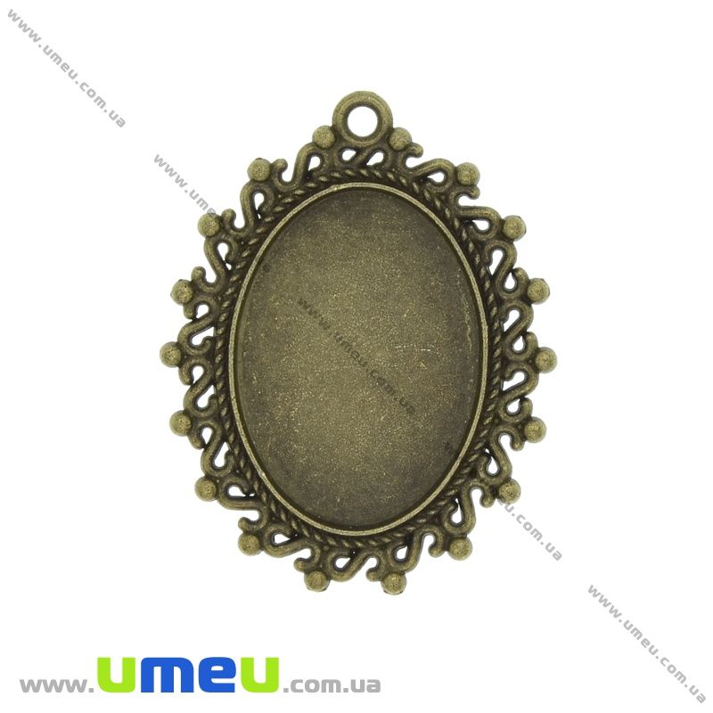 Основа овальна, 37х30 мм, 25х18 мм, Антична бронза (OSN-037170)