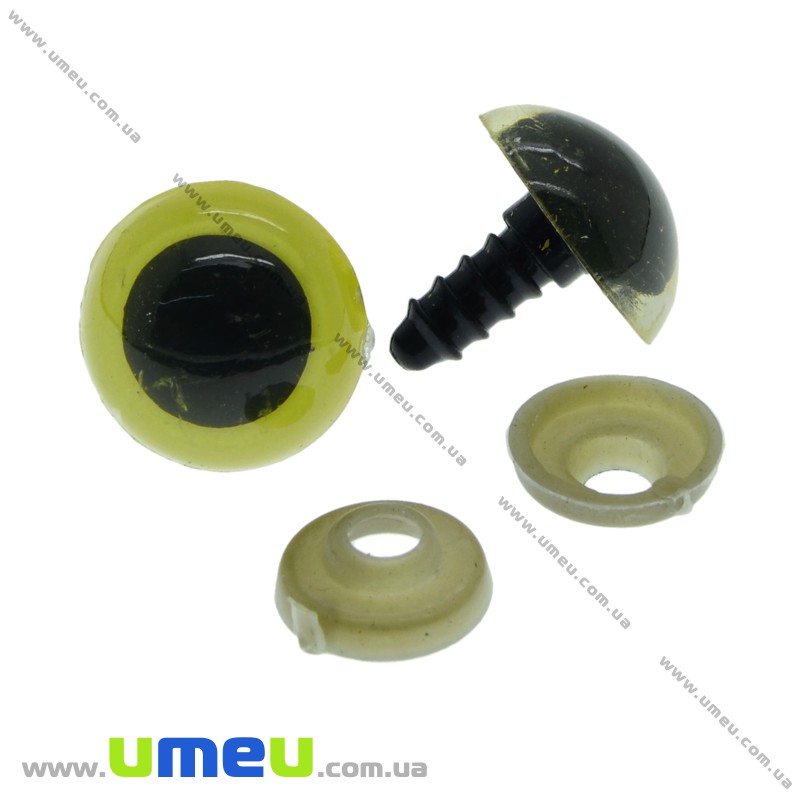 Глазки со штифтом круглые (с заглушками), 10 мм, Желтые (DIF-030523)