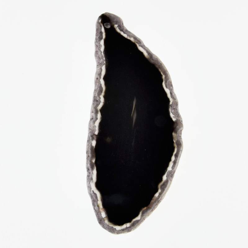 Зріз Агата, Чорний, 75х41 мм (POD-014428)