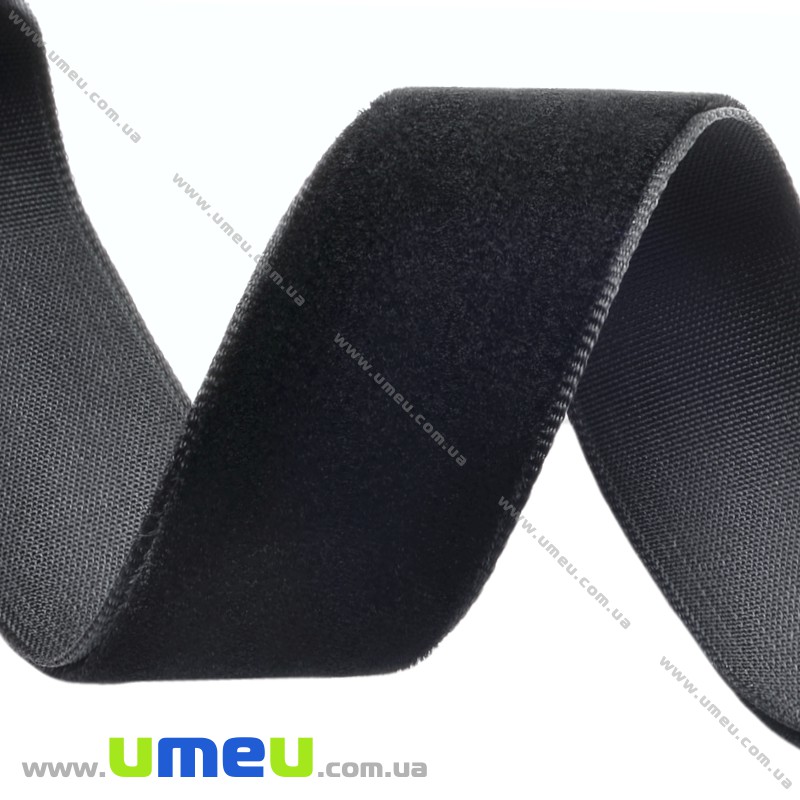 Стрічка оксамитова, 25 мм, Чорна (LEN-052251)