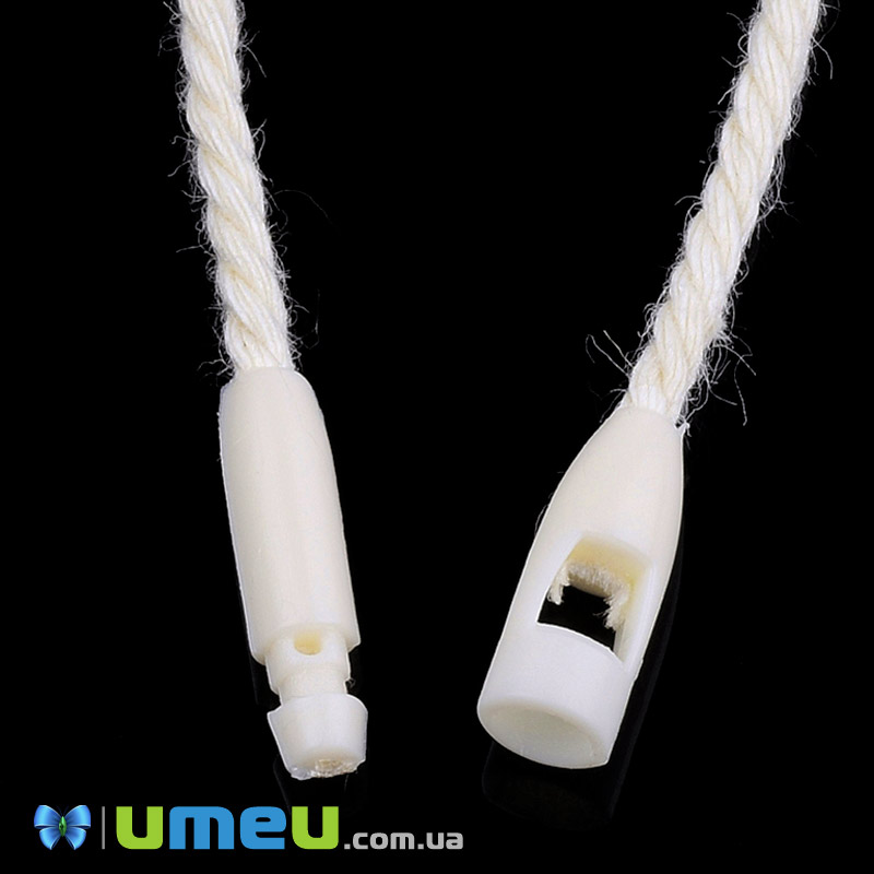 Шнурок коттоновий для кріплення подарункових бирок, 20 см, Молочний (UPK-043612)