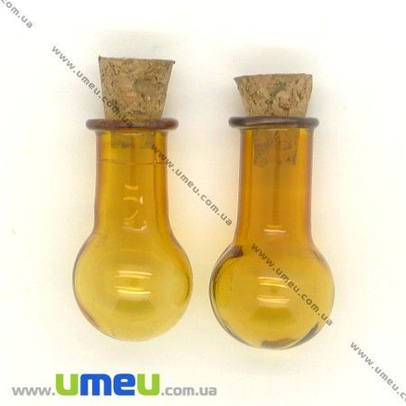 Скляна баночка Куля, Коричнева, 14х25 мм (DIF-006686)