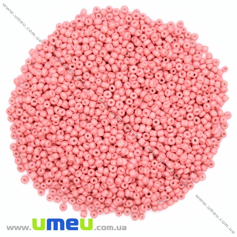 Бісер китайський дрібний, 12/0, Кораловий натуральний, 2 мм (BIS-008659)