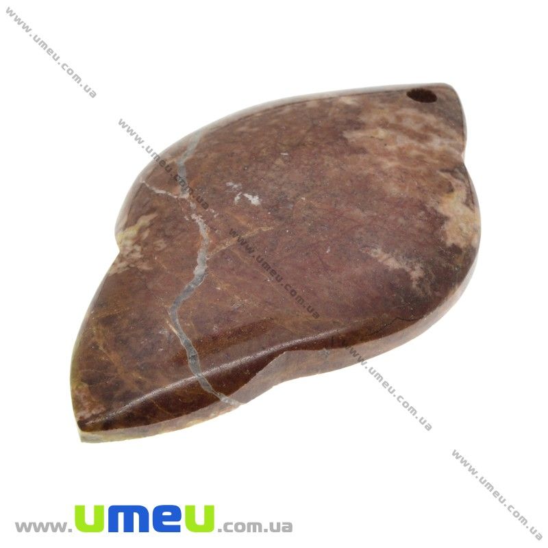 Подвеска из натурального камня, Агат кружевной (Crazy Agate), 64х39 мм (POD-032997)