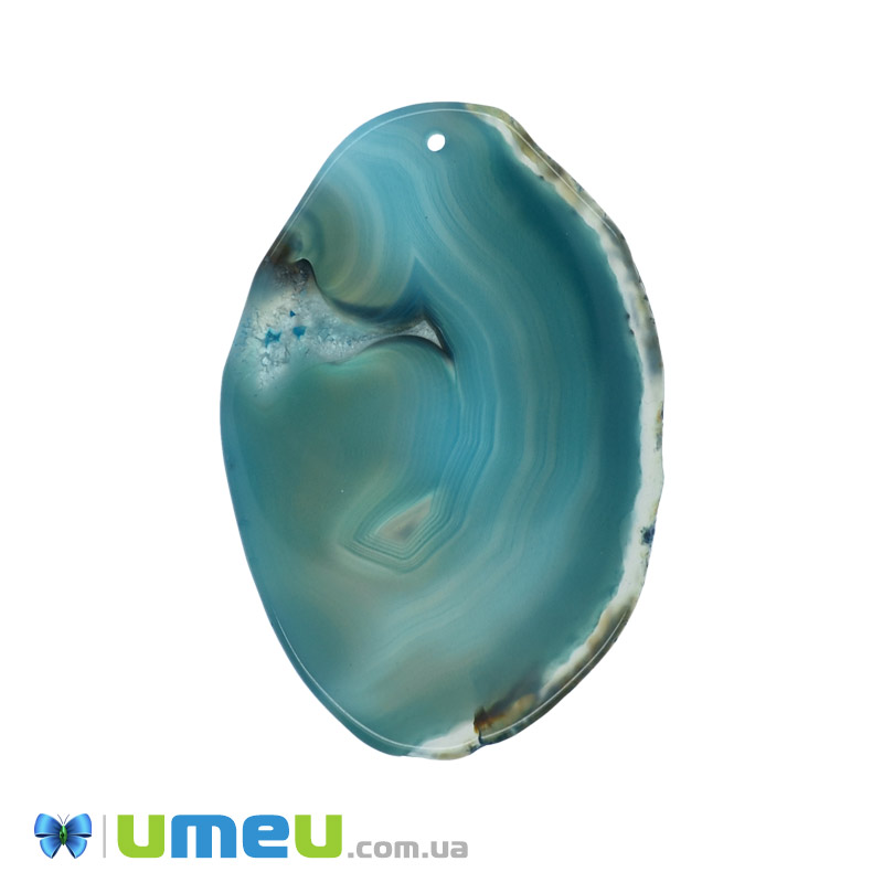 Зріз Агата, Синій, 68х46 мм (POD-020131)