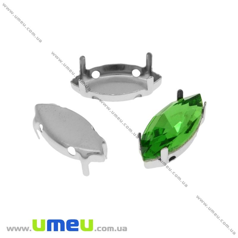 Оправа-цапи під Ріволі Човник, 15х7 мм, Темне срібло (OSN-021949)