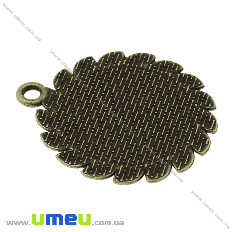 Основа круглая, 41х36 мм, 22 мм, Античная бронза (OSN-028219)