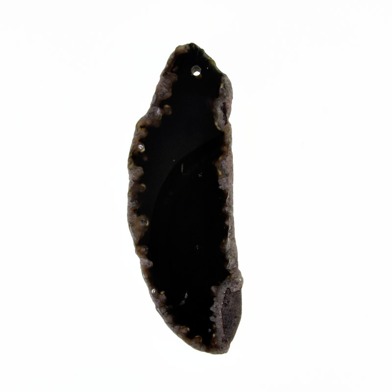 Зріз Агату, Чорний, 71х24 мм (POD-032449)