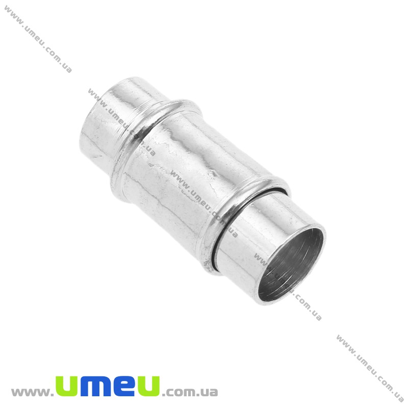 Замок магнітний для вклеювання шнура, Темне срібло, 17х9 мм (ZAM-020089)