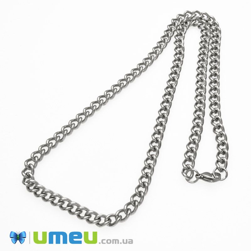 Основа на шию з нерж. ст., Темне срібло, 6 мм, 55 см (STL-049621)