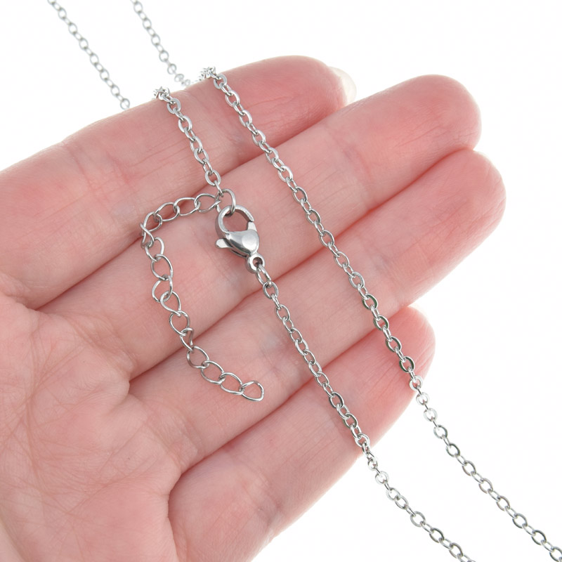 Основа на шию з нерж. ст. з подовжувачем, Темне срібло, 2,2 мм, 60 см (STL-058315)