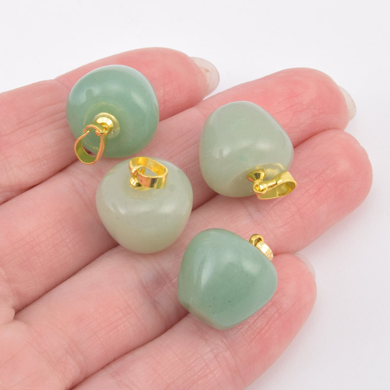 Підвіска Яблуко, Натур. камінь Авантюрин, 14,5х14 мм (POD-058580)