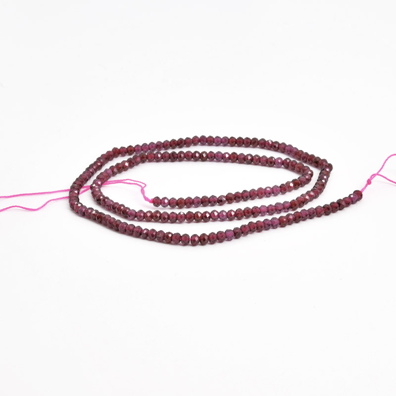 Намистини Гранат, Натур. камінь, 3х2 мм, Ронделі (BUS-058208)