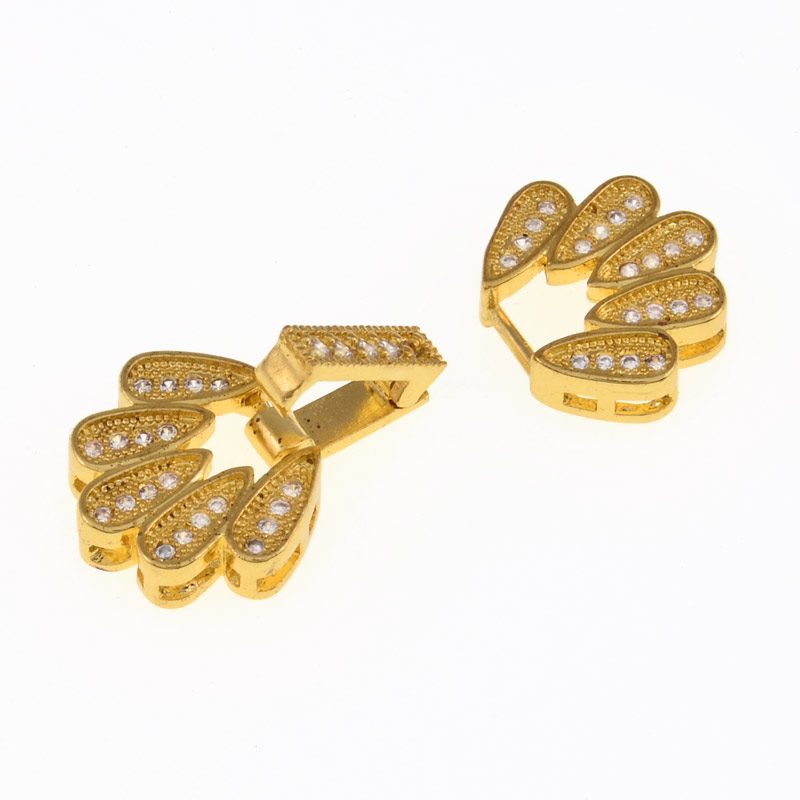 Застібка, 26х13 мм, Латунь, Куб. цирконій (ZAM-055447)