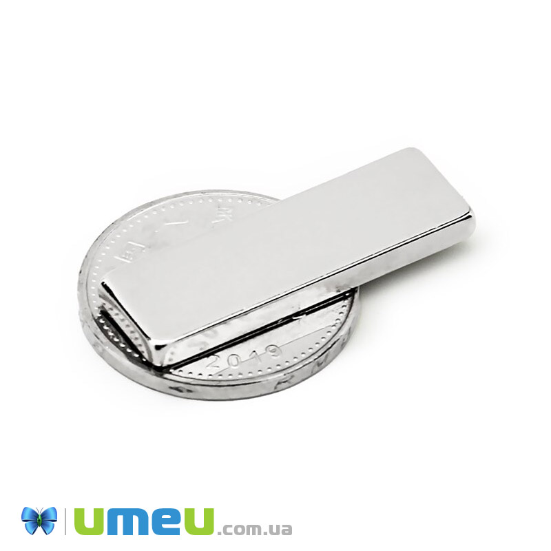 Магнит неодимовый для брошей Прямоугольный, 30х10х1,7 мм (OSN-039326)