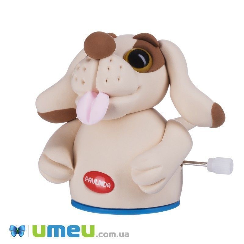 Маса для ліплення Paulinda Super Dough Circle Baby Собака заводний механізм, коричнева (DIF-043555)