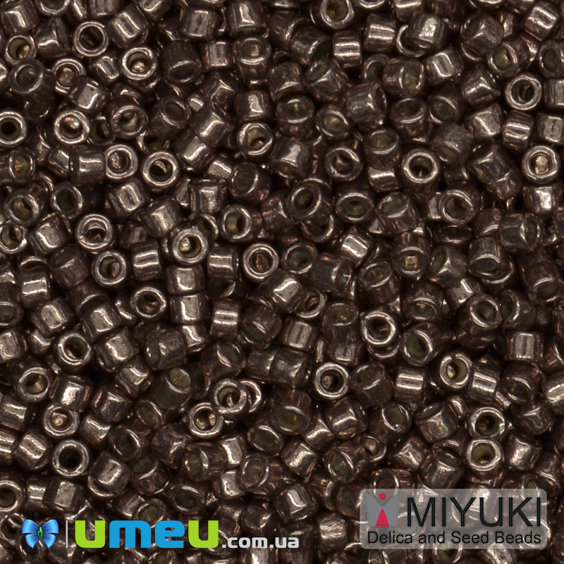 Бісер японський Miyuki Delica 11/0 DB1843, Duracoat Galvanized, Коричневий темний (BIS-045485)