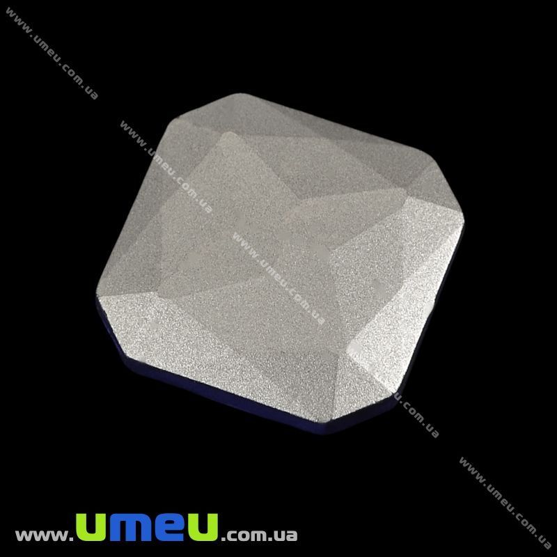 Ріволі скляний, Квадратний гранований, 18х18 мм, Бежевий (KAB-001974)