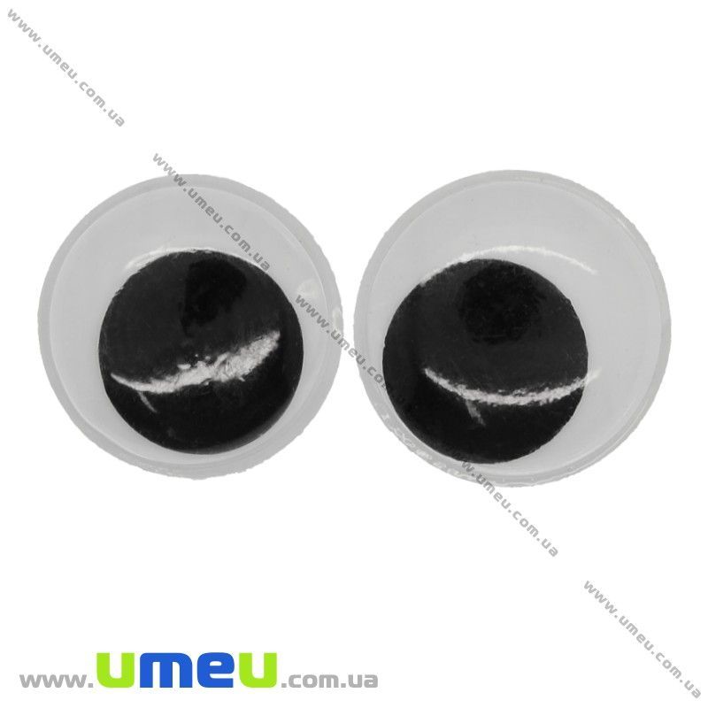 Очки клейові круглі, 14 мм, Білі (DIF-030496)