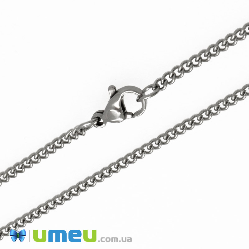 Основа на шию з нерж. ст., Темне срібло, 2,2 мм, 65 см (STL-049612)