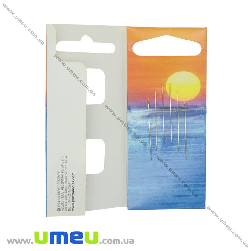 Набір бісерних голок №10 (короткі) PONY, 6 шт (UPK-021147)