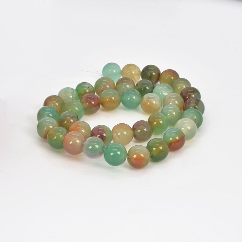 Намистини Агат павичевий, Натур. камінь, 10 мм, Круглі (BUS-058067)