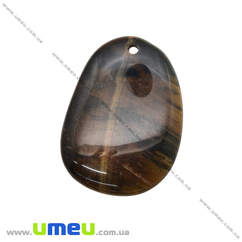 Підвіска з натурального каменю, Тигрове око, 37х27 мм (POD-014331)