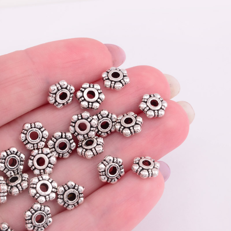 Бусины-разделители мет., 8х3 мм, Античное серебро (BUS-055342)