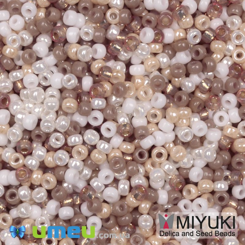 Бісер японський Miyuki круглий RR 11/0 №MIX115, Мікс бежевий (BIS-049825)