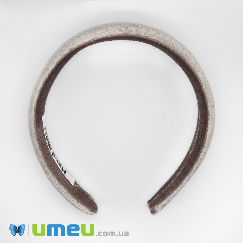 Обруч об'ємний оксамитовий, 40 мм, Бежевий (OSN-048623)